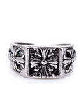 Men's Cross Pattern Chunky Cuff Ring