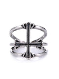 Men's Punk Cross Pattern Double Cuff Ring