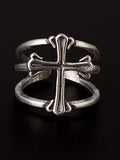 Men's Punk Cross Pattern Double Cuff Ring