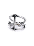 Men's Punk Cross Pattern Double Cuff Ring