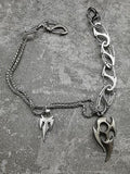 Tribal Flame Pendant Link Chain Necklace