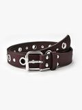 Rivet Eyelet Embellished Buckle Belt