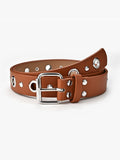 Rivet Eyelet Embellished Buckle Belt