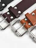 Rivet Eyelet Embellished Buckle Belt