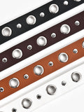 Rivet Eyelet Embellished Buckle Belt