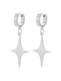 Boucles d'oreilles créoles à pendentif étoile en argent pour hommes