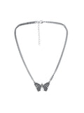 Collier chaîne avec pendentif tête de mort papillon pour hommes