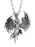 Collier pendentif aile d'ange vintage pour hommes