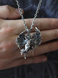 Men's Vintage Angel Wing Pendant Necklace