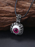 Collier pendentif oeil de crâne punk pour hommes