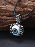 Collier pendentif oeil de crâne punk pour hommes