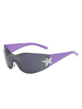 Schlanke, sportliche Y2K Star-Sonnenbrille