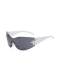 Schlanke, sportliche Y2K Star-Sonnenbrille