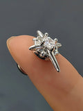 1Pc Men's Zircon Star Magnetic Earrings