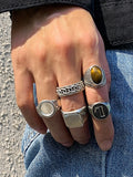 Men's 5pcs Dome Ring Set