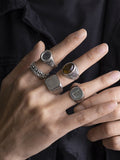 Men's 5pcs Dome Ring Set