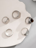 Men's 5pcs Dome Ring Set