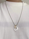 Men's Drip Crescent Moon Necklace