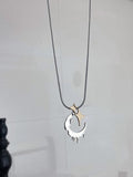 Men's Drip Crescent Moon Necklace