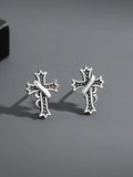 Men's Vintage Cross Pattern Earrings