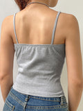 Graues Tanktop mit Spitzenbesatz