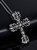 Collier pendentif croix gothique pour hommes