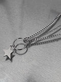 Men's Star Pendant Layered Chain Necklace