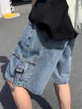 Men's Loose Fit Cargo Denim Shorts