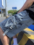 Men's Loose Fit Cargo Denim Shorts