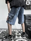 Men's Loose Fit Cargo Denim Shorts