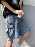 Men's Loose Fit Cargo Denim Shorts