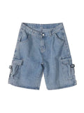 Men's Loose Fit Cargo Denim Shorts