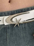 Retro Metal Logo Buckle Belt