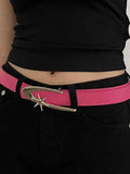 Ceinture à boucle avec logo en métal rétro