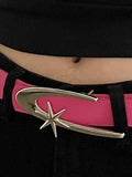 Retro Metal Logo Buckle Belt