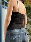 Camisole-Top aus Spitze mit V-Ausschnitt und Fliege