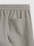 Men's Plain Pleated Casual Straight Leg Pants