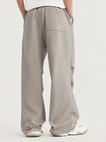 Men's Plain Pleated Casual Straight Leg Pants