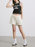 Contrast Letter Printed Short Tank Top