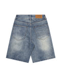 Men's Washed Distressed Embroidered Loose Shorts