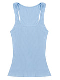 Schlichtes Tanktop mit Rundhalsausschnitt und schmaler Passform