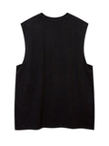 Men's Vintage Washed Distressed Letter Print Vest