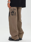 Men's Retro Pattern Casual Straight Leg Pants