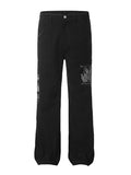 Men's Retro Pattern Casual Straight Leg Pants