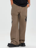 Men's Retro Pattern Casual Straight Leg Pants