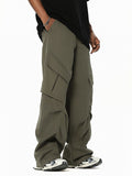 Men's Large Pocket Pleated Loose Cargo Pants