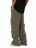 Men's Large Pocket Pleated Loose Cargo Pants