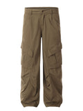 Men's Large Pocket Pleated Loose Cargo Pants