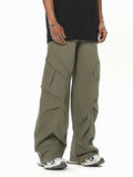 Men's Large Pocket Pleated Loose Cargo Pants