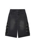 Men's Washed Distressed Distressed Shorts